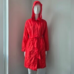 NWT RAINS Transitional Women's Red Hooded Rain Jacket XS/S